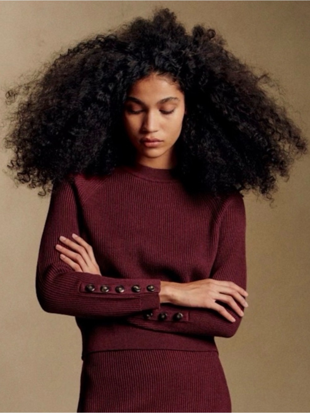 Sezane Burgundy Sami Sweater Sz S